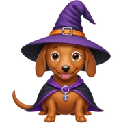 Sausage dog witch costume  sticker