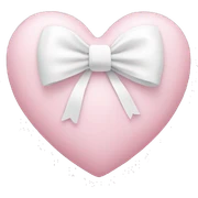 Pastel pink heart with white bow sticker