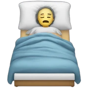 sick person in bed sticker