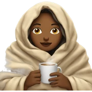 girl inside a blanket sipping coffee eyes closed sticker