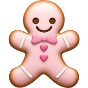 pale pink gingerbread man with heart sticker