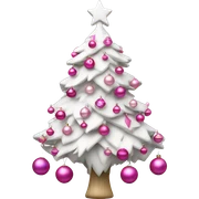 White Christmas tree with pink ornaments sticker