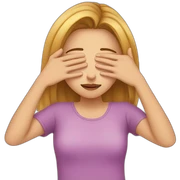 girl covering her eyes sticker