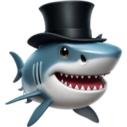 Shark with a top hat sticker