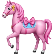 Caballo rosa con moño  sticker