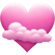 pink heart + cloud sticker