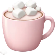 Light Pink mug of hot chocolate with marshmallows  sticker