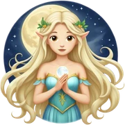 fairy and moon sticker