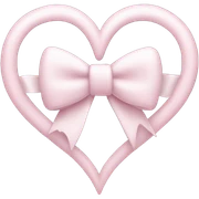Pastel pink heart with white bow sticker