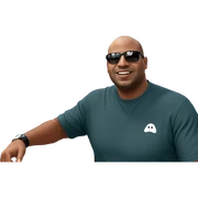 bald guy smiling outdoors sticker