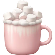 Light Pink mug of hot chocolate with marshmallows  sticker