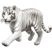 3 white tiger running to the left sticker