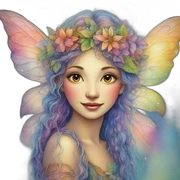 Fairy in watercolor in raimbow colors as josephine wall art sticker