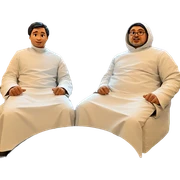 two boys sitting together sticker