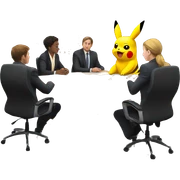pikachu in a meeting  sticker