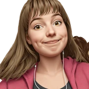 smiling girl with earphones sticker