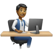remote worker waving sticker