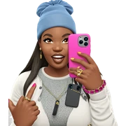 girl with phone and jewelry sticker