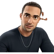 male portrait with necklace sticker