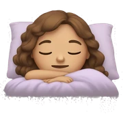 Girl with brown hair sleeping sticker