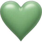 sage green heart sticker