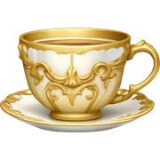 Light gold vintage rococo coffee cup  sticker