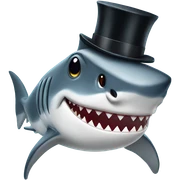 Shark with a top hat sticker