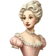 vintage rococo white woman in a light pink gown  sticker