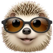 Hedgehog with sunglasses sticker