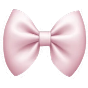 White bow wearing light pink bow sticker