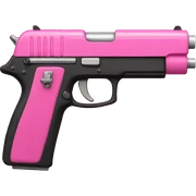 Pink gun sticker