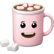 Light Pink mug of hot chocolate with marshmallows  sticker