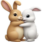 rabbits hugging sticker