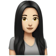 white girl with long black hair  sticker