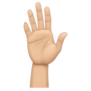 generate a right hand with five fingers. make the thumb extend towards the right. make the pointer finger extend towards the sky. take the pinky finger, the ring finger, and the middle finger and curl them against the palm. sticker