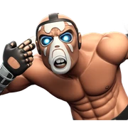 glowing muscular male with gloves sticker
