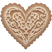 Pale brown lace heart sticker