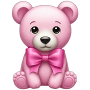 Pink bow bear sticker