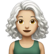 white hair girl sticker