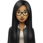 Girl with long black hair and glasses sticker