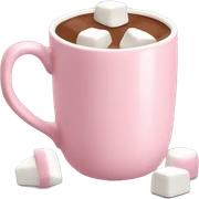 Light Pink mug of hot chocolate with marshmallows  sticker