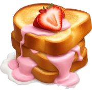 French toast pink strawberries and cream sticker