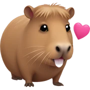 capybara with pink hearts sticker