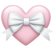 Pastel pink heart with white bow sticker