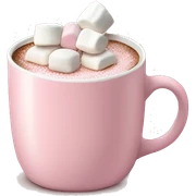 Light Pink mug of hot chocolate with marshmallows  sticker