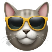 Cat with sunglasses sticker