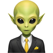 alien with yellow skin, Half body. sticker