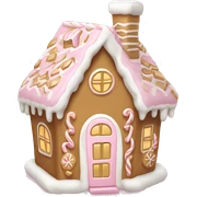 light pink and gold and white gingerbread house sticker