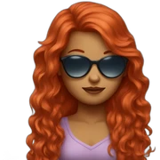 Red hair girl with sunglasses sticker