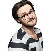 prisoner with glasses and beard sticker